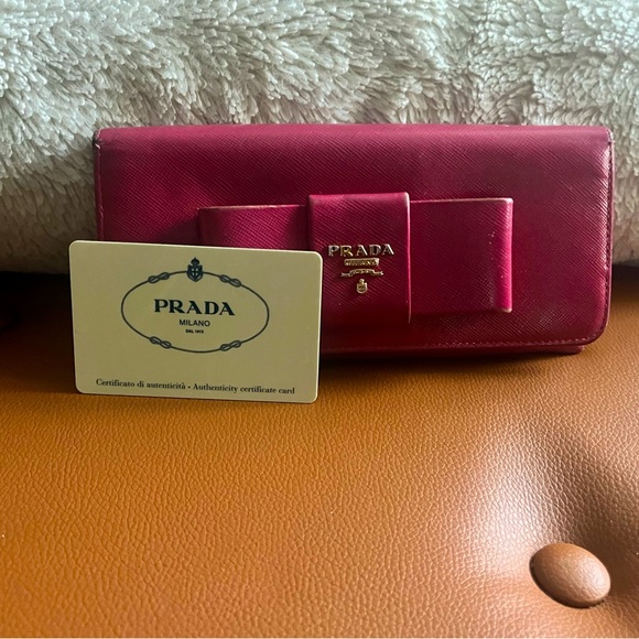 COPY - Authentic with COA Pink Prada Saffiano Long zip wallet. - Picture 13 of 14